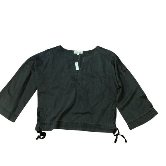NWT Madewell Denim Side-Lace Top in Sloan Black Size M - Picture 9 of 9